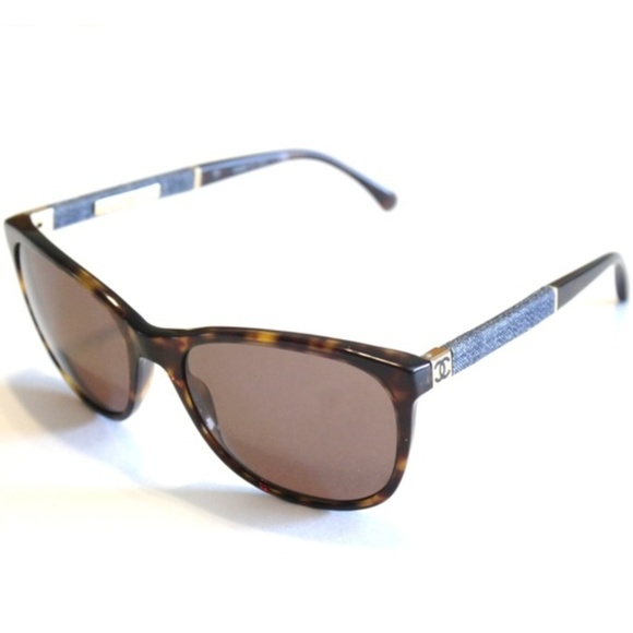 CHANEL Accessories - CHANEL SUNGLASSES 5185 Tortoise and Blue Denim